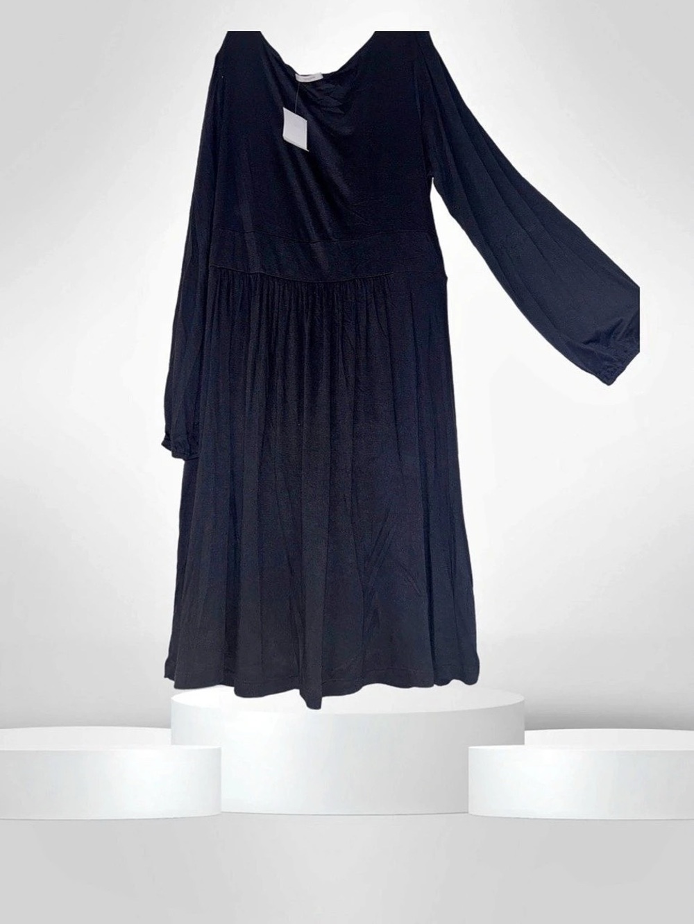 Black Long Sleeve Midi Dress - Picture 5 of 6